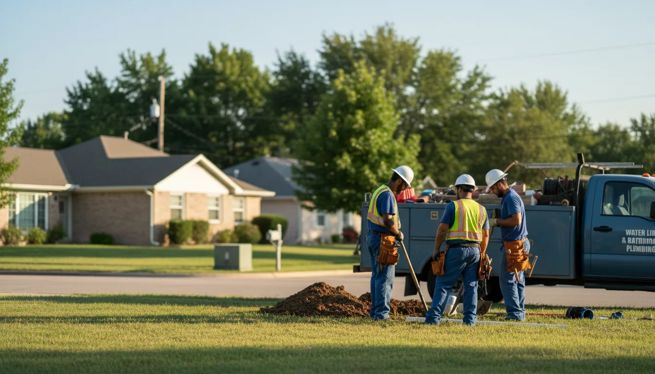 Residential water line and bathroom plumbing service in Frisco, TX